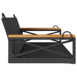 fekete polyrattan hintapad 109 x 62 x 40 cm