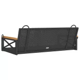 fekete polyrattan hintapad 109 x 62 x 40 cm