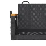 fekete polyrattan hintapad 109 x 62 x 40 cm