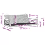 fekete polyrattan hintapad 109 x 62 x 40 cm
