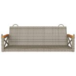 szürke polyrattan hintapad 109 x 62 x 40 cm