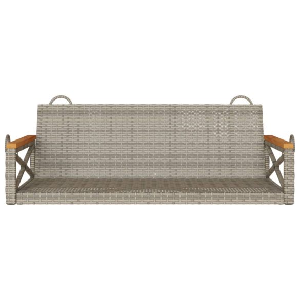 szürke polyrattan hintapad 109 x 62 x 40 cm