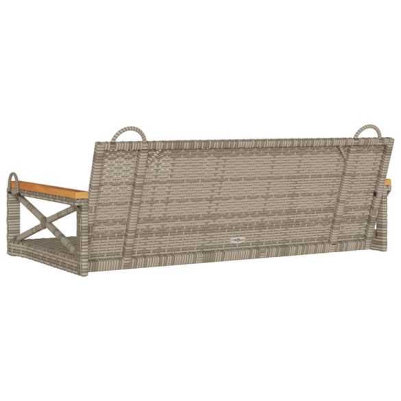 szürke polyrattan hintapad 109 x 62 x 40 cm