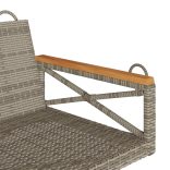 szürke polyrattan hintapad 109 x 62 x 40 cm