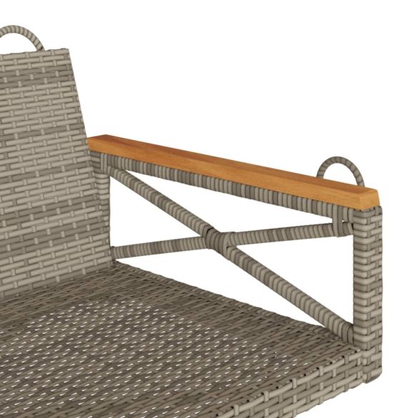 szürke polyrattan hintapad 109 x 62 x 40 cm