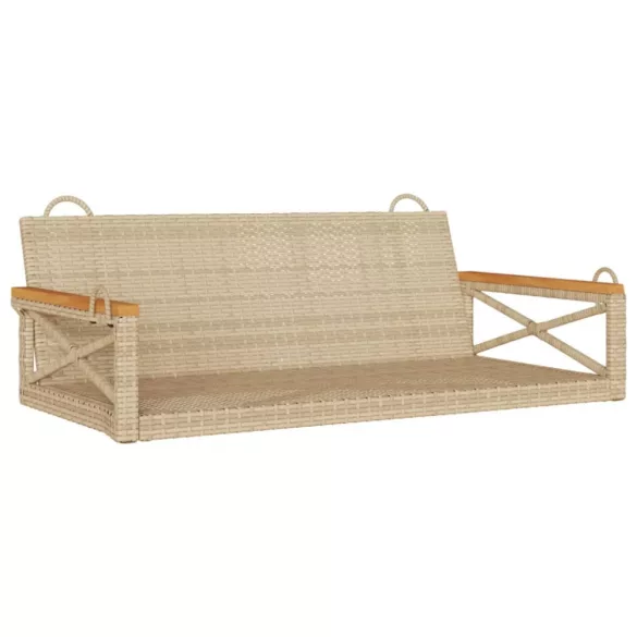 bézs polyrattan hintapad 109 x 62 x 40 cm