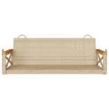 bézs polyrattan hintapad 109 x 62 x 40 cm