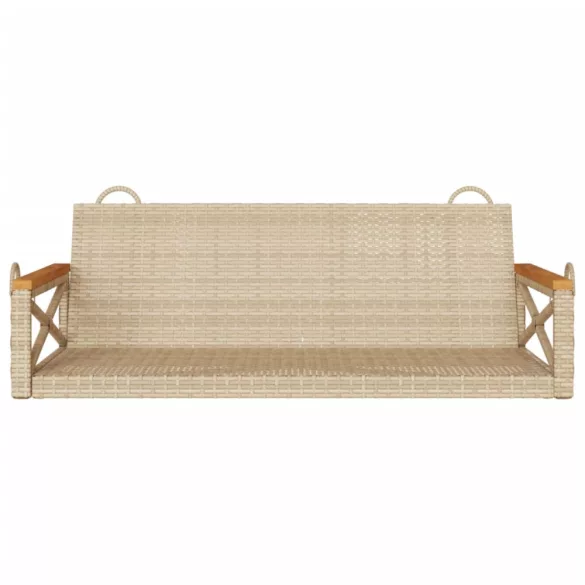 bézs polyrattan hintapad 109 x 62 x 40 cm