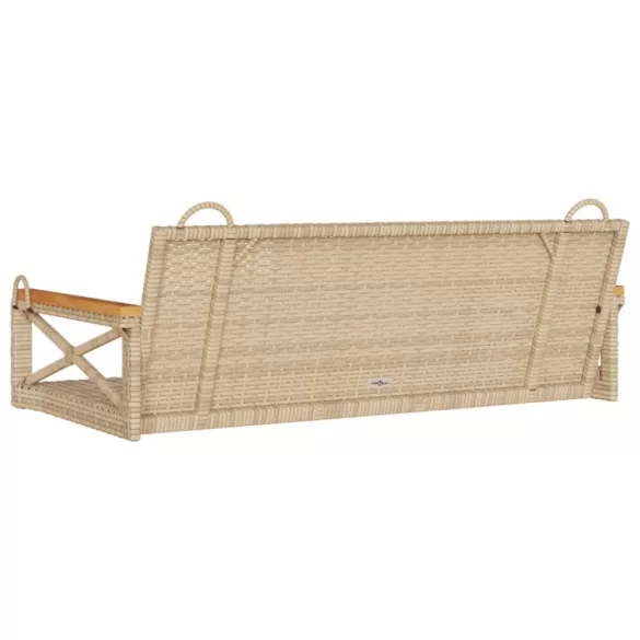 bézs polyrattan hintapad 109 x 62 x 40 cm