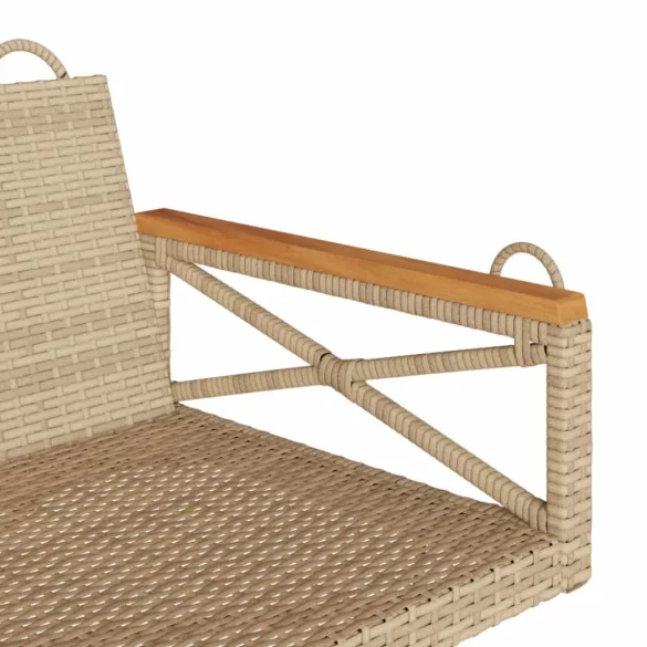 bézs polyrattan hintapad 109 x 62 x 40 cm