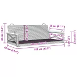 bézs polyrattan hintapad 109 x 62 x 40 cm