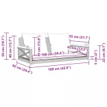 fekete polyrattan hintapad párnákkal 109 x 62 x 40 cm