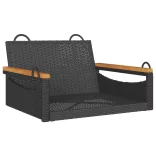 fekete polyrattan hintapad 63 x 62 x 40 cm