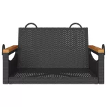 fekete polyrattan hintapad 63 x 62 x 40 cm