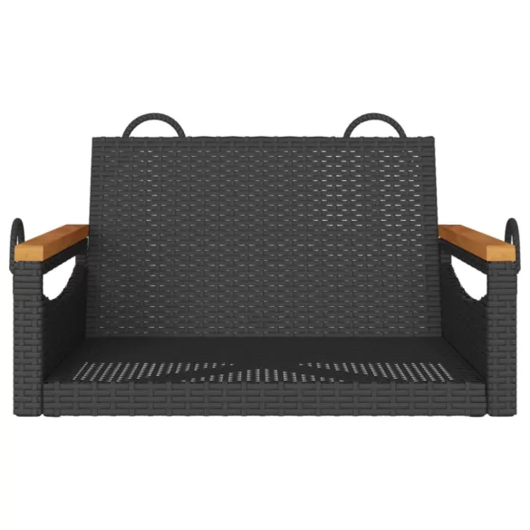 fekete polyrattan hintapad 63 x 62 x 40 cm