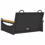 fekete polyrattan hintapad 63 x 62 x 40 cm