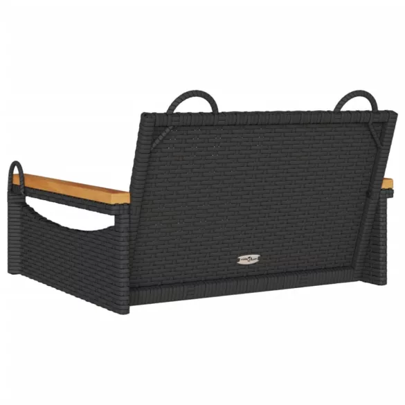 fekete polyrattan hintapad 63 x 62 x 40 cm