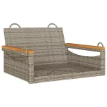 szürke polyrattan hintapad 63 x 62 x 40 cm