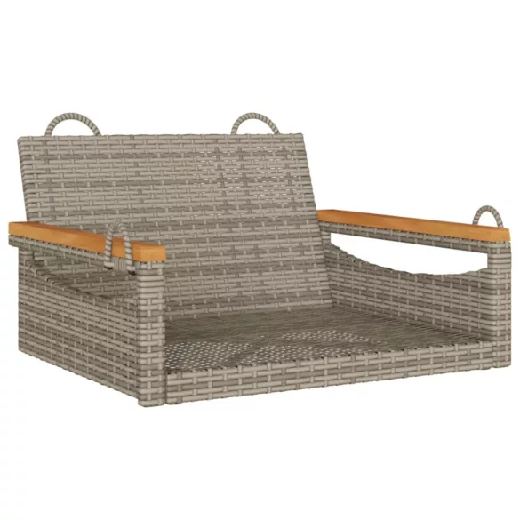 szürke polyrattan hintapad 63 x 62 x 40 cm