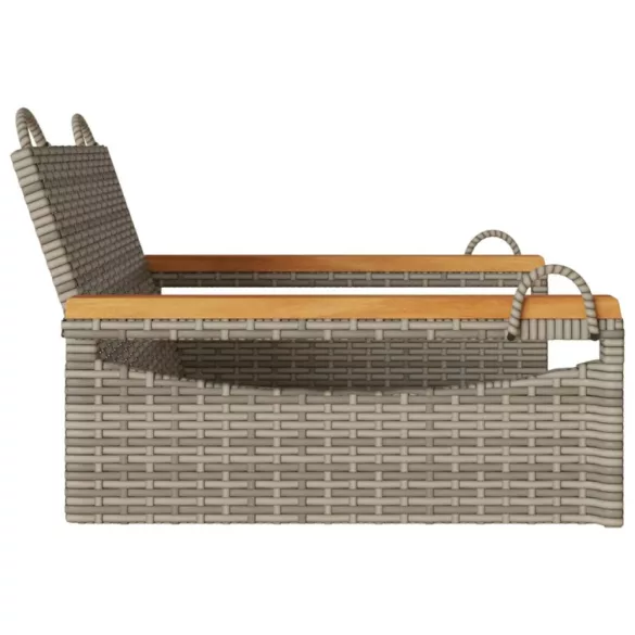 szürke polyrattan hintapad 63 x 62 x 40 cm