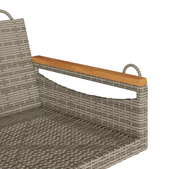 szürke polyrattan hintapad 63 x 62 x 40 cm