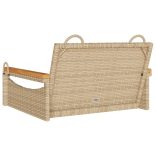bézs polyrattan hintapad 63 x 62 x 40 cm