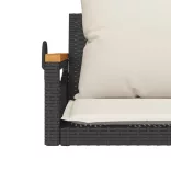 fekete polyrattan hintapad párnákkal 63 x 62 x 40 cm