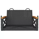 fekete polyrattan hintapad 63 x 62 x 40 cm