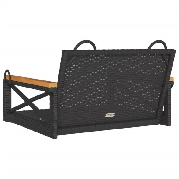 fekete polyrattan hintapad 63 x 62 x 40 cm