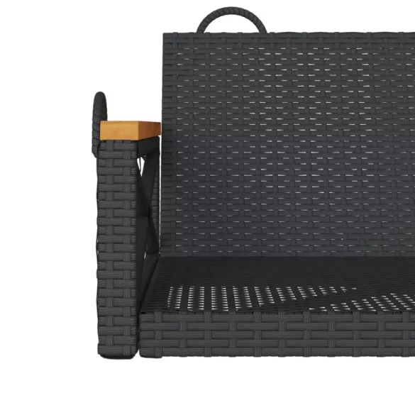 fekete polyrattan hintapad 63 x 62 x 40 cm