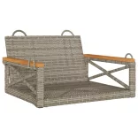 szürke polyrattan hintapad 63 x 62 x 40 cm