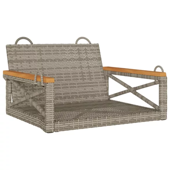 szürke polyrattan hintapad 63 x 62 x 40 cm