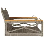 szürke polyrattan hintapad 63 x 62 x 40 cm