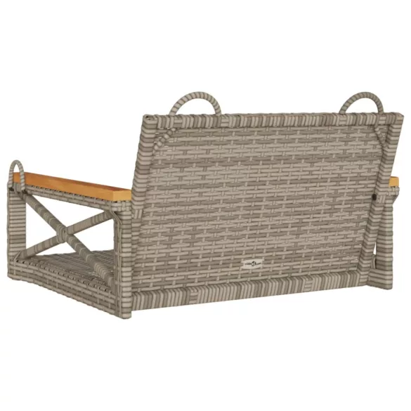szürke polyrattan hintapad 63 x 62 x 40 cm