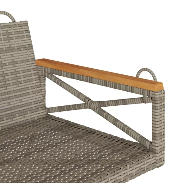 szürke polyrattan hintapad 63 x 62 x 40 cm