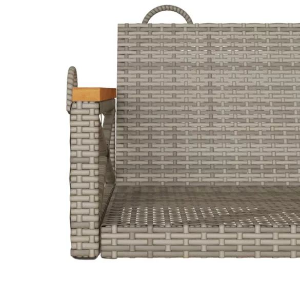 szürke polyrattan hintapad 63 x 62 x 40 cm