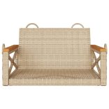 bézs polyrattan hintapad 63 x 62 x 40 cm