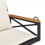 fekete polyrattan hintapad párnákkal 63 x 62 x 40 cm