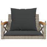 szürke polyrattan hintapad párnákkal 63 x 62 x 40 cm