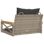 szürke polyrattan hintapad párnákkal 63 x 62 x 40 cm