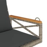 szürke polyrattan hintapad párnákkal 63 x 62 x 40 cm