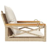 bézs polyrattan hintapad párnákkal 63 x 62 x 40 cm