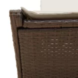 barna polyrattan dupla napozóágy párnával