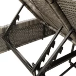 szürke polyrattan dupla napozóágy párnával