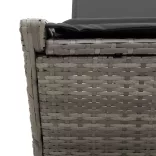 szürke polyrattan dupla napozóágy párnával