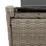 világosszürke polyrattan dupla napozóágy párnával