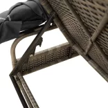 szürke polyrattan napozóágy tetővel