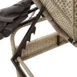 világosszürke polyrattan napozóágy tetővel