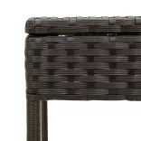 fekete polyrattan napozóágy tetővel és asztallal