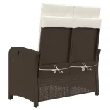barna polyrattan dönthető kerti pad párnával